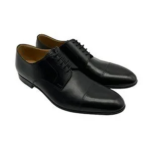 Bally Men\'s Leather Oxford Derby Dress Shoes in Black Leather US 11.5 Bally Black Leather Cap Toe Oxford Dress Shoe Men Italy Size  main image 2